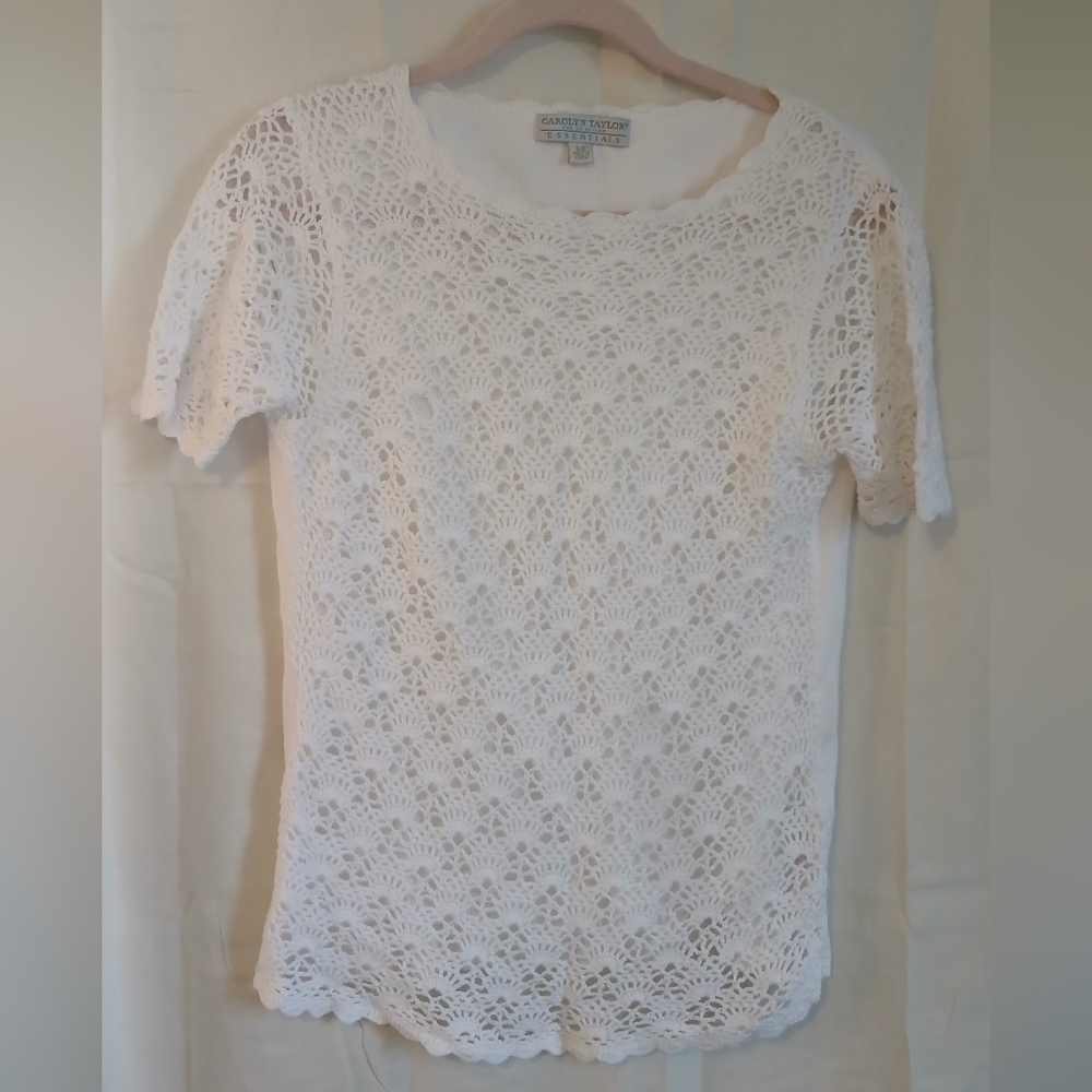 Carolyn Taylor White Lace Blouse